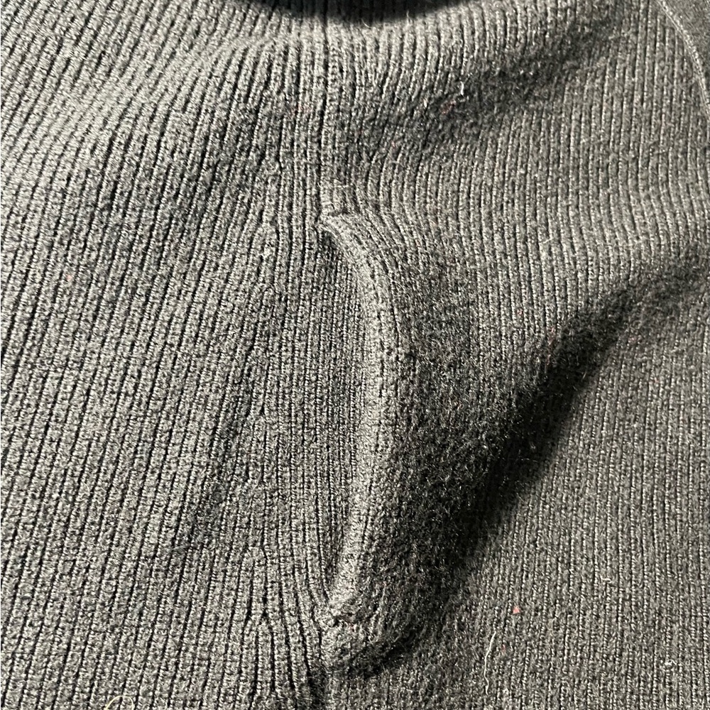 Lululemon Size 2 (med) black ribbed knit open wool blend cardigan cozy Cabinco… - Picture 7 of 8